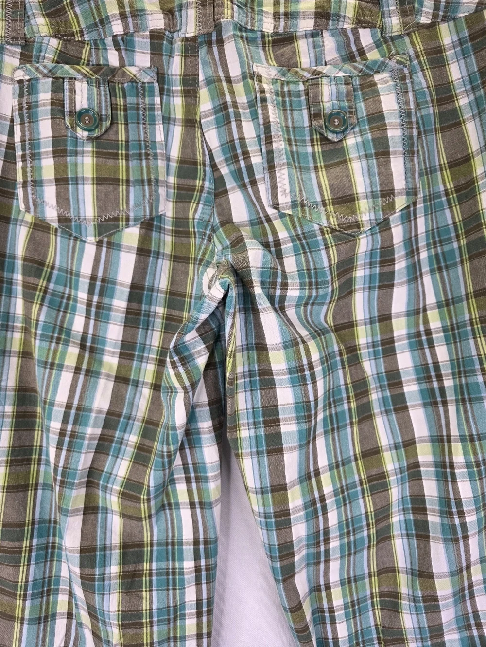 Rewind Y2K 00s Low Rise  Preppy Bermuda Shorts Multicolor Plaid Size 9‎ Juniors